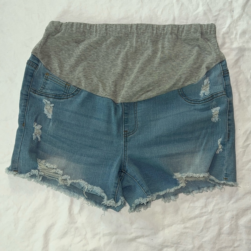 Shein Maternity Distressed Shorts